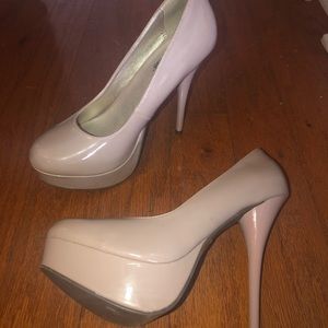 Charlotte Russe nude round toe heels